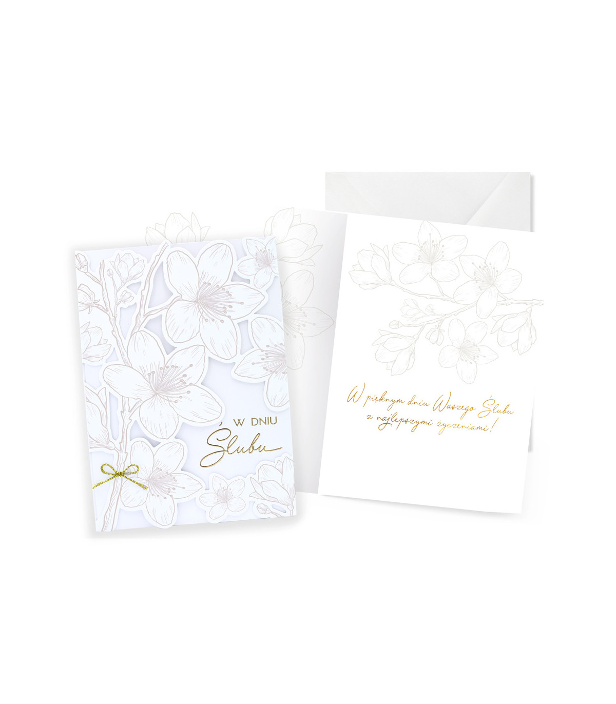 Kartka ślubna z życzeniami, elegancka DK1453