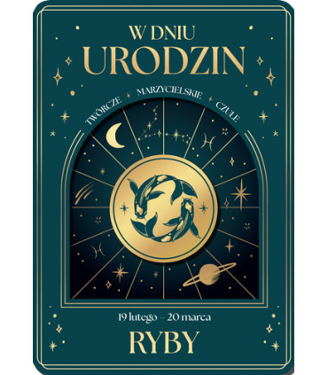 Kartka urodzinowa dla urodzonych w znaku Ryb DK1440
