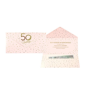 Koperta upominkowa na 50 Urodziny banknoty, vouchery, bony PCKOP55