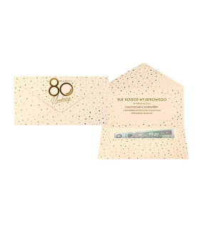 Koperta upominkowa na 80 Urodziny na banknoty, vouchery, bony PCKOP59
