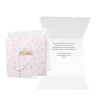 Kartka na ślub pięknie zdobiona, elegancka KPE255