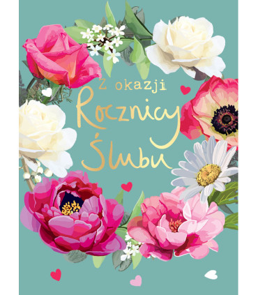 Kartka artystyczna na Rocznicę Ślubu, akwarela V136
