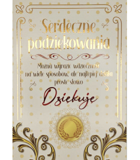 Kartka z Podziękowaniami, elegancka Dziękuje 3K208