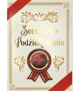 Serdeczne Podziękowania Kartka z podziękowaniami 3K209