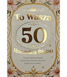 Kartka z okazji 50 Rocznicy Ślubu Złote Gody 3K256