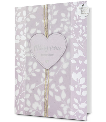 Kartka na Ślub z etui na banknoty, pięknie zdobiona boho HM1SET3S