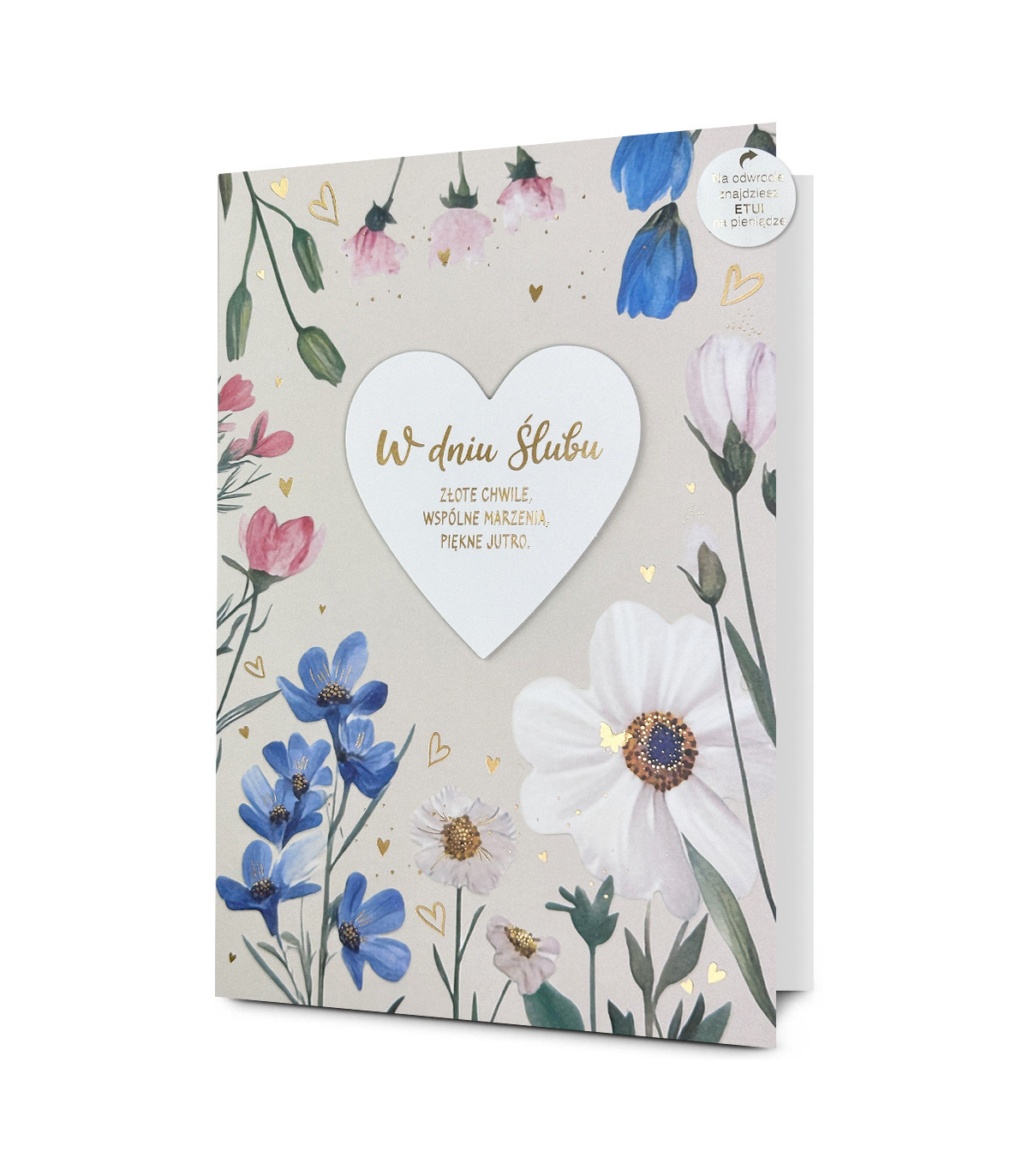Kartka ślubna z etui na banknoty, zdobione cyrkoniami HM1SET4S