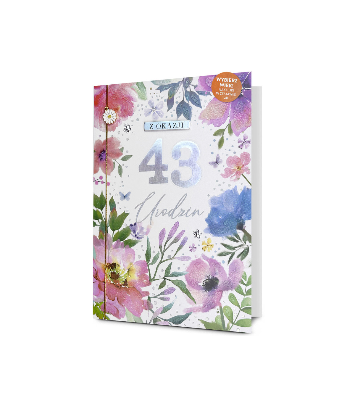 Kartka urodzinowa z cyframi do naklejenia wieku Jubilata HM3583