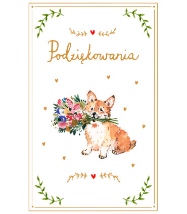 Kartka z Podziękowaniami słodka, urocza U185