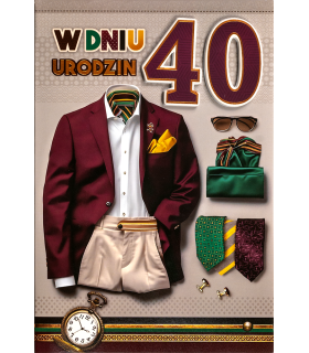 Kartka na 40 urodziny dla eleganckiego mężczyzny M1103