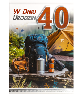 Kartka na 40 urodziny dla turysty, obieżyświata M1104