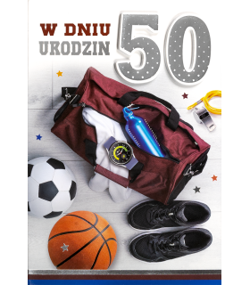 Kartka na 50 urodziny dla Faceta sportowca M1108