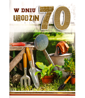 Kartka na 70 urodziny dla działkowca, ogrodnika M1112