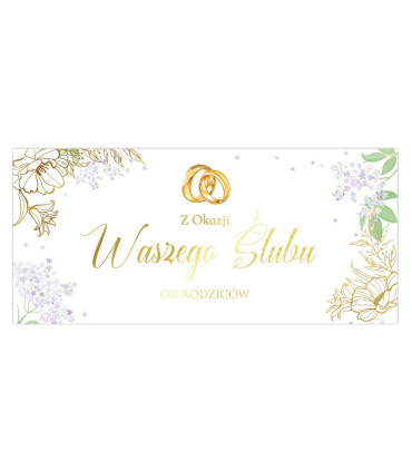 Prezent na Ślub od Rodziców, etui na pieniądze na podróże, dom, samochód, rachunki KZKH26