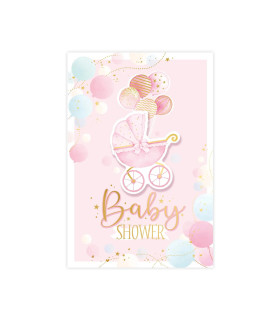 Kartka różowa z okazji Baby Shower Dziewczynka KZKB3