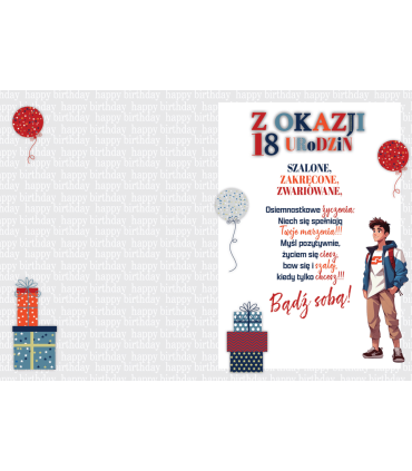 Kartka na 18 urodziny z dowodem dla Chłopaka Party30