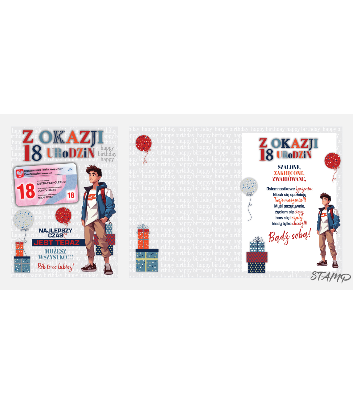 Kartka na 18 urodziny z dowodem dla Chłopaka Party30