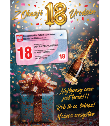 Kartka na osiemnastkę z dowodem Party29