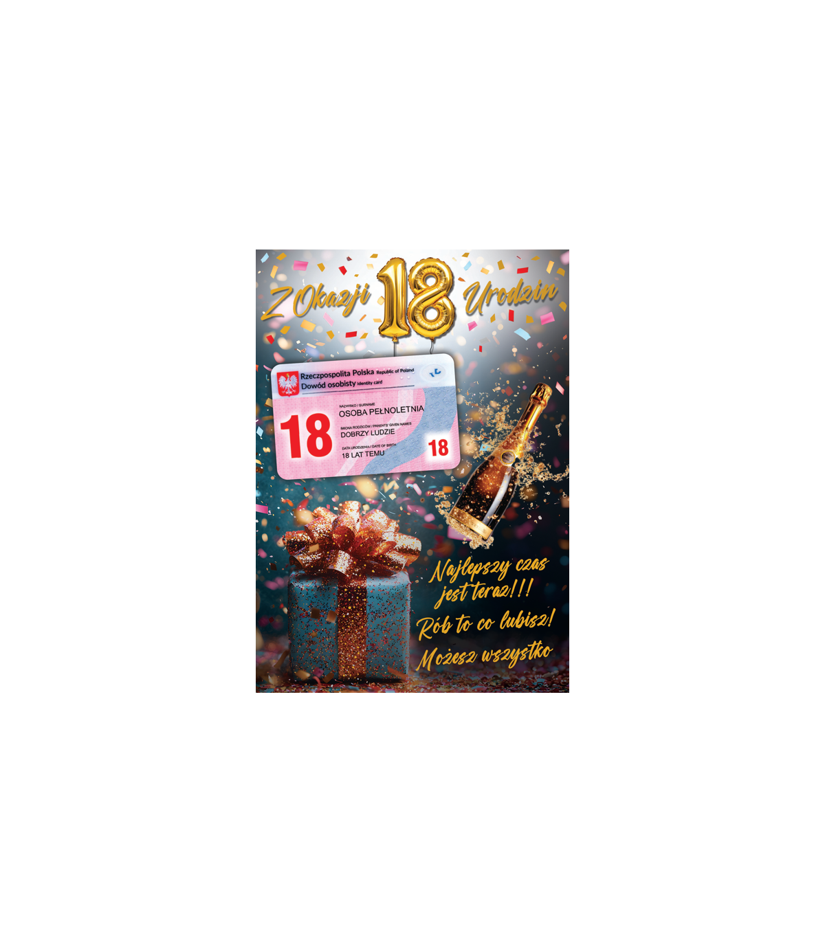 Kartka na osiemnastkę z dowodem Party29