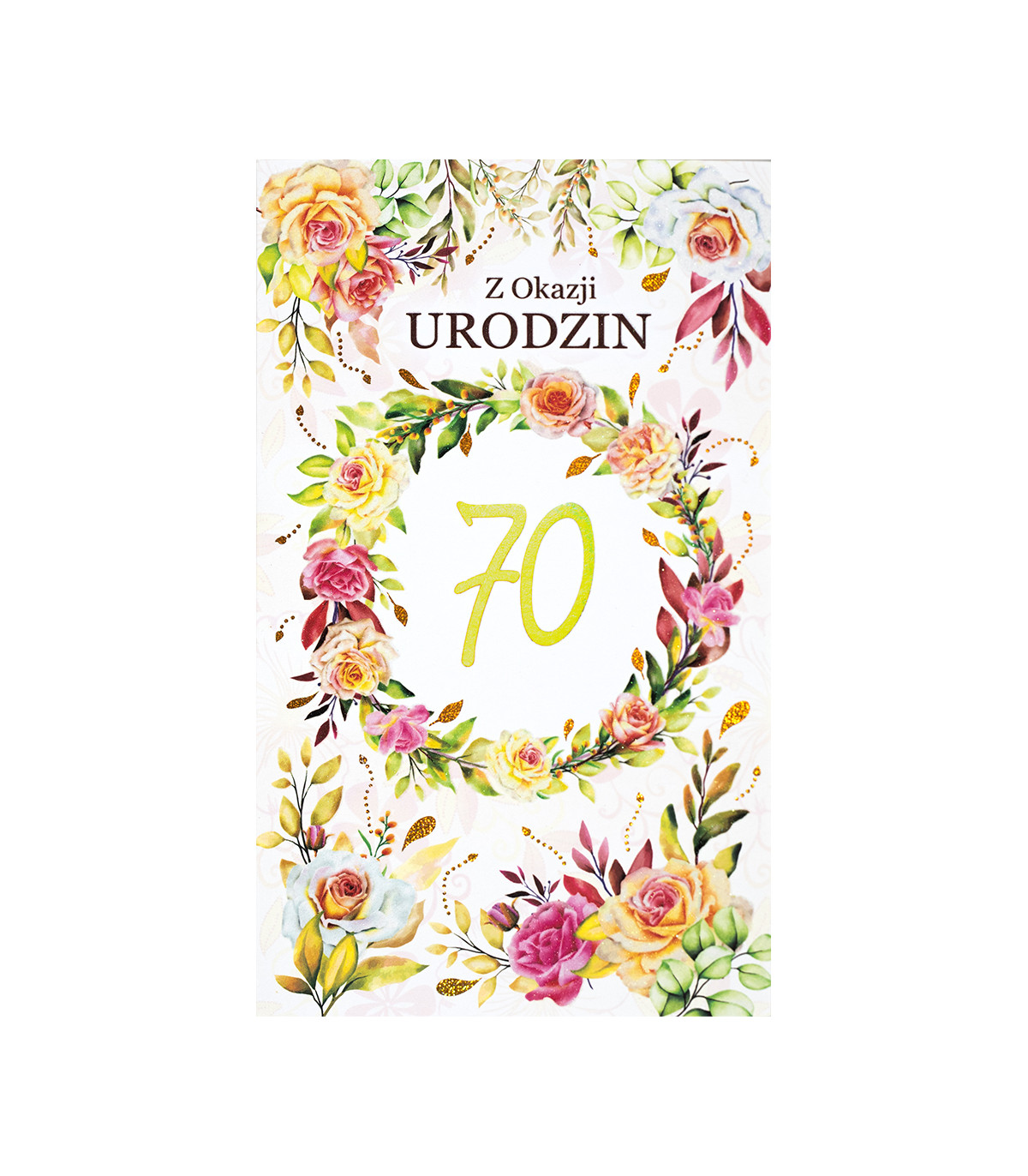 Kartka na 70 urodziny z życzeniami, elegancka A3102/70