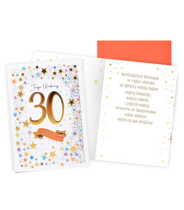 Kartka na 30 urodziny z super życzeniami DKP112