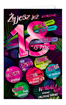 Kartka na 18-te urodziny STAB7