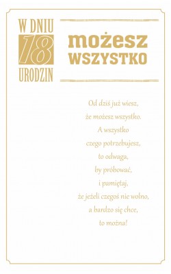 Kartka na 18-tkę z życzeniami  U14