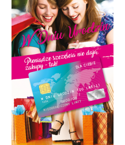 Kartka na urodziny z kartą kredytową  GIFT 103