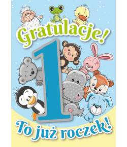 Kartka na Roczek z życzeniami GM398