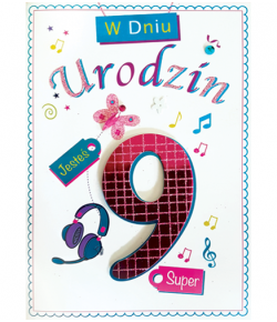 Kartka na 9 lat M 525