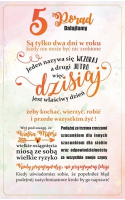 Sentencje Kartka z mądrymi myślami TAB2