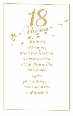 Kartka z Życzeniami na osiemnastkę U66
