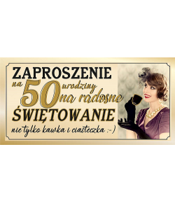 Zaproszenie na 50 urodziny zestaw 10 szt ZAB61