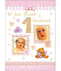 Kartka na Pierwsze urodzinki RO 03