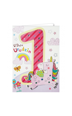 Kartka na Roczek dla dziewczynki M 688