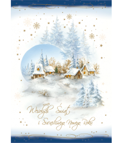 Pejzaż zimowy kartka z tekstem GD-T 45