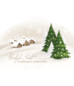 Pejzaż zimowy kartka z tekstem GD-T 80