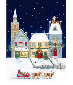 Świąteczny pejzaż miejski kartka z tekstem GD-T 83