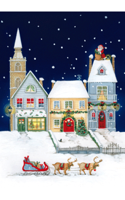 Świąteczny pejzaż miejski kartka z tekstem GD-T 83