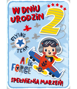 Kartka na 2 urodziny dla chłopca GM 685
