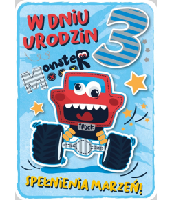 Kartka na 3 urodziny dla chłopczyka GM 687