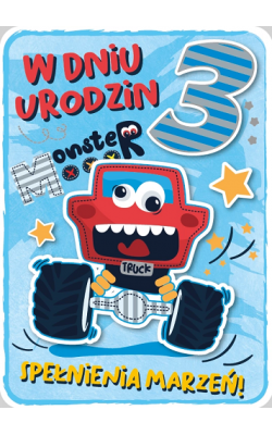 Kartka na 3 urodziny dla chłopczyka GM 687