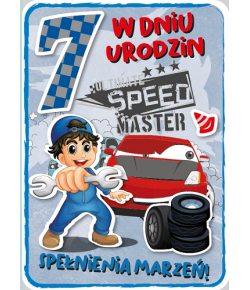 Kartka na 7 urodziny dla chłopca GM 695