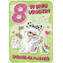 Kartka na 8 urodziny dla dziewczyny GM 696