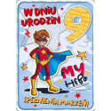 Kartka na 9 urodziny dla chłopaka bohatera GM 699