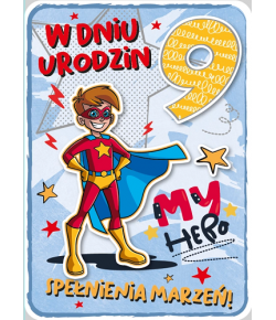 Kartka na 9 urodziny dla chłopaka bohatera GM 699
