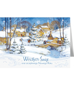 Pejzaż zimowy Kartka z życzeniami B-T 581