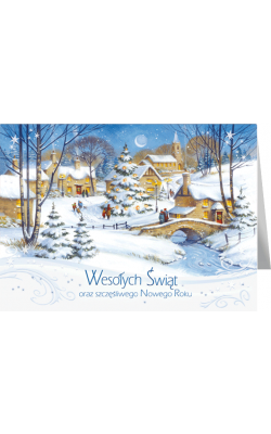 Pejzaż zimowy Kartka z życzeniami B-T 581