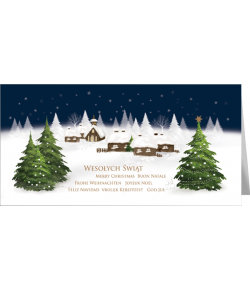 Pejzaż zimowy kartka bez życzeń L-BT 981