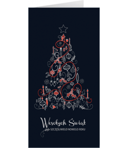 Kartka z choinką świąteczną bez tekstu L-BT 990